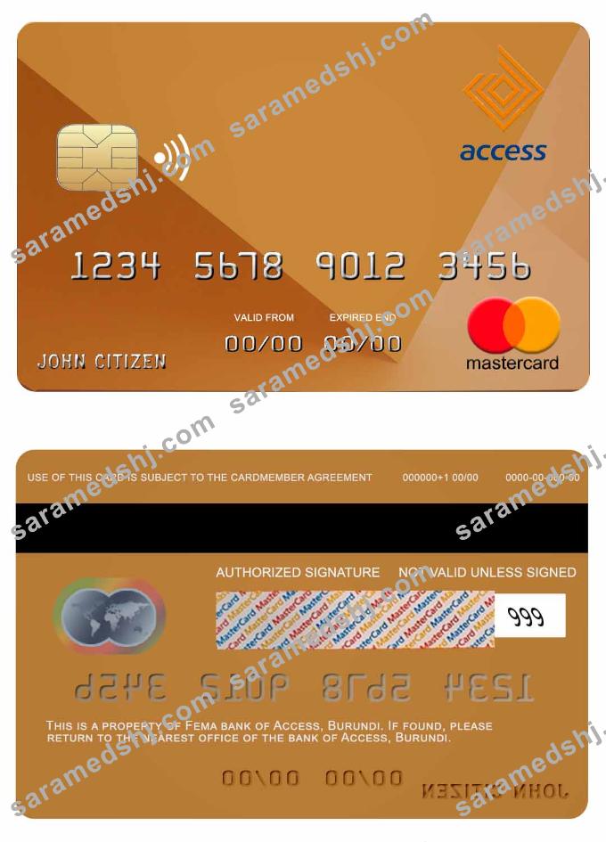 Burundi Access  bank mastercard